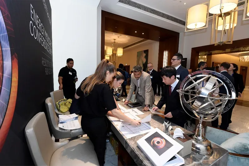 Guest registration at a conference.