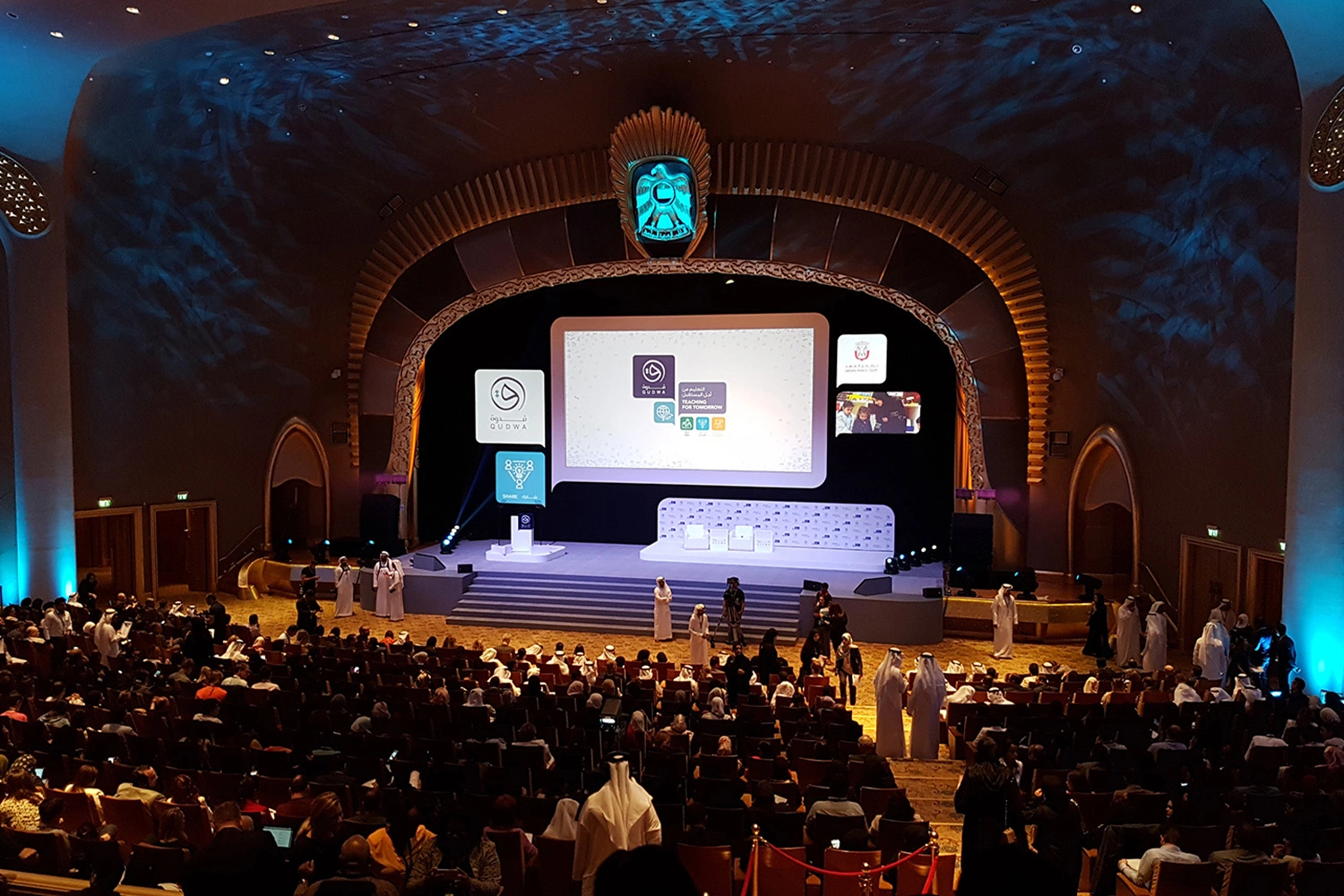 Packed Qudwa Teachers’ Forum auditorium inside Emirates Palace, Abu Dhabi