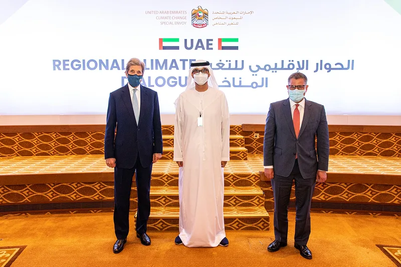 UAE climate envoy speaking during the UAE Regional Climate Dialogue roundtable session