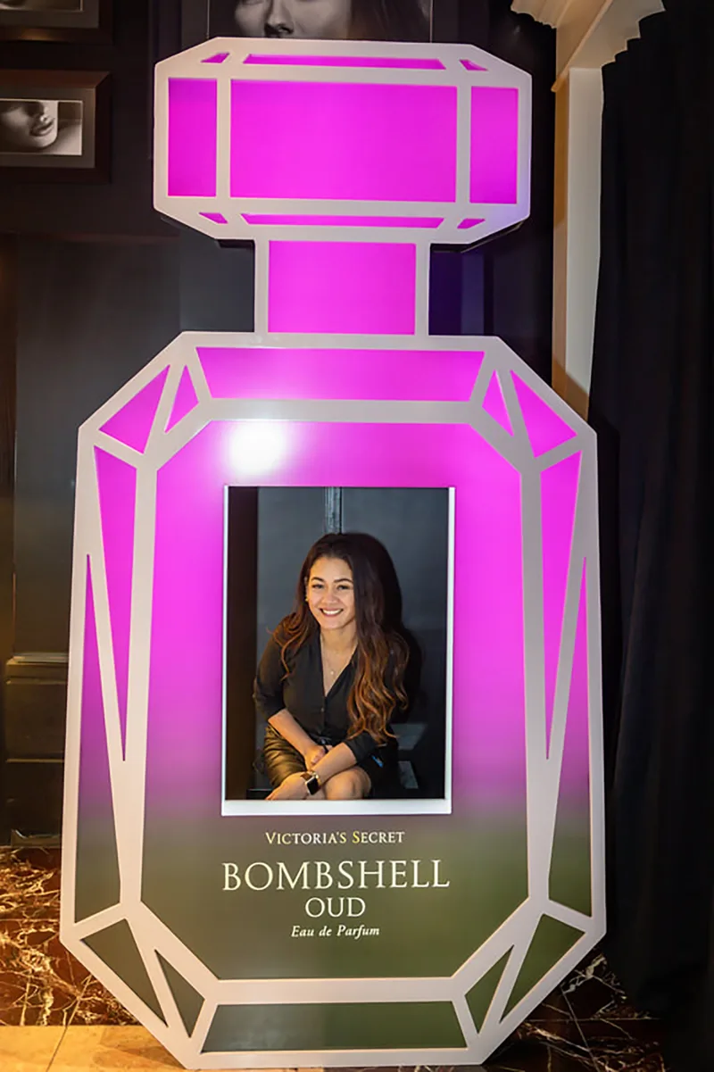 Evolution Scenic crafted botanical photo booth backdrop designed for luxury perfume unveiling